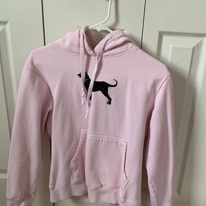 youth medium pink black dog hoodie